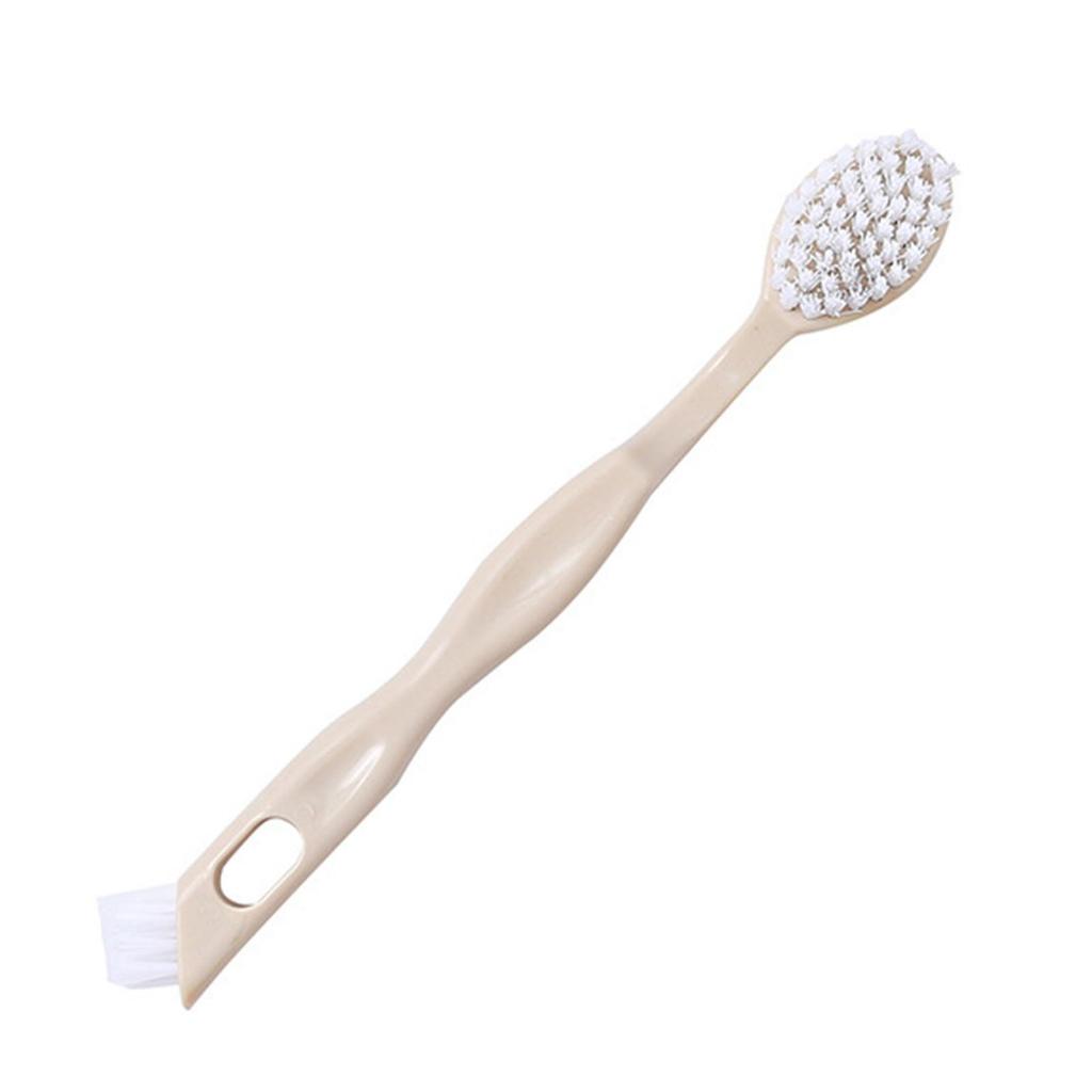 Dual Head Shoe Brush Long Handle Cleaning Brush Soft Bristle Hanging Hole Plastic Comfortable Grip