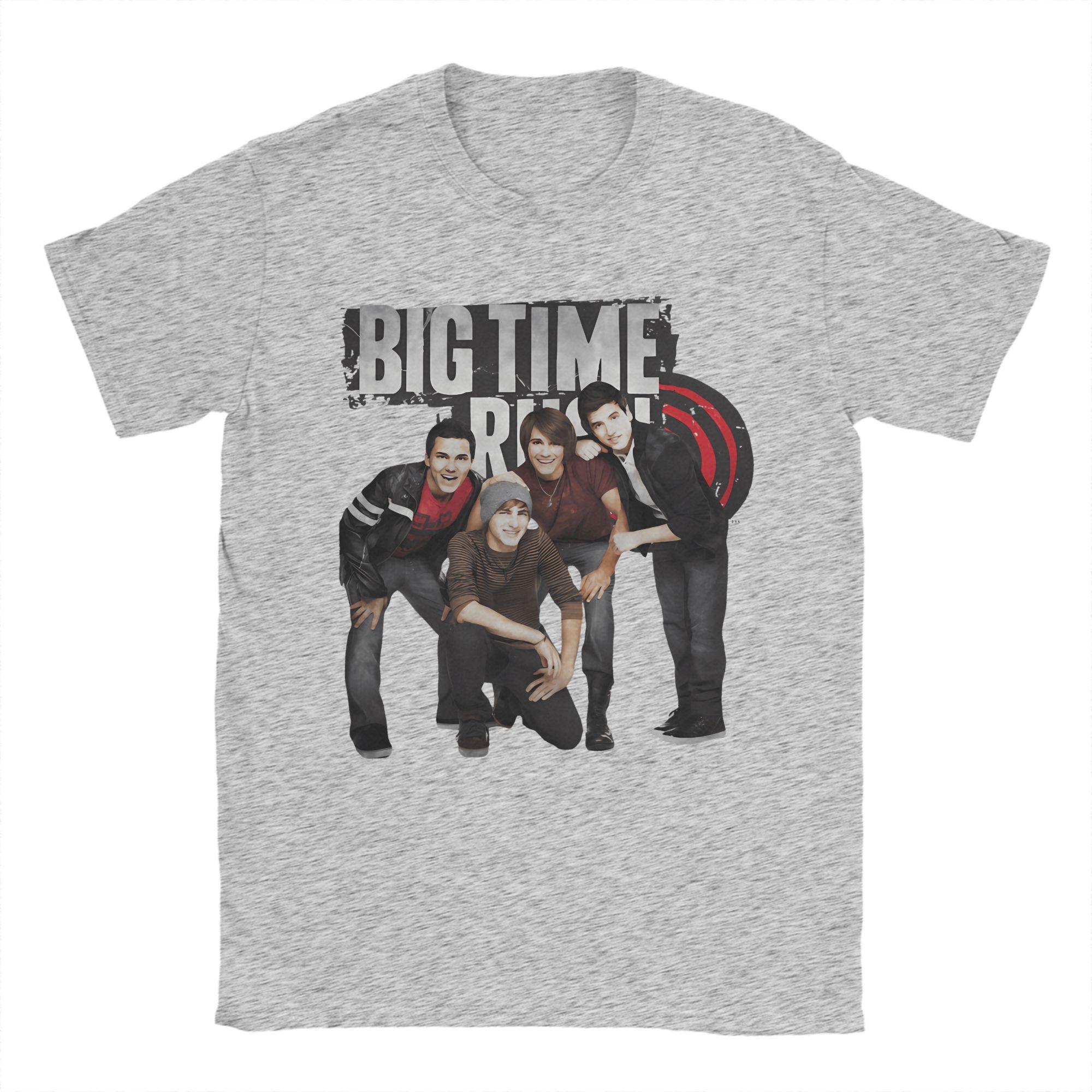 GUOYAN TOP Heren T-shirts Big Time Rush Band Nieuwigheid 100% Katoen T-shirt Korte Mouw T-shirt O-hals Tops Zomer 2XL