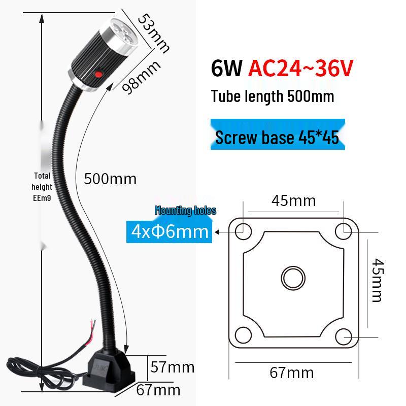 LED Pracovní světlo pro obráběcí stroje – Hadicové magnetické světlo s husím krkem pro CNC soustruh 24V/220V
