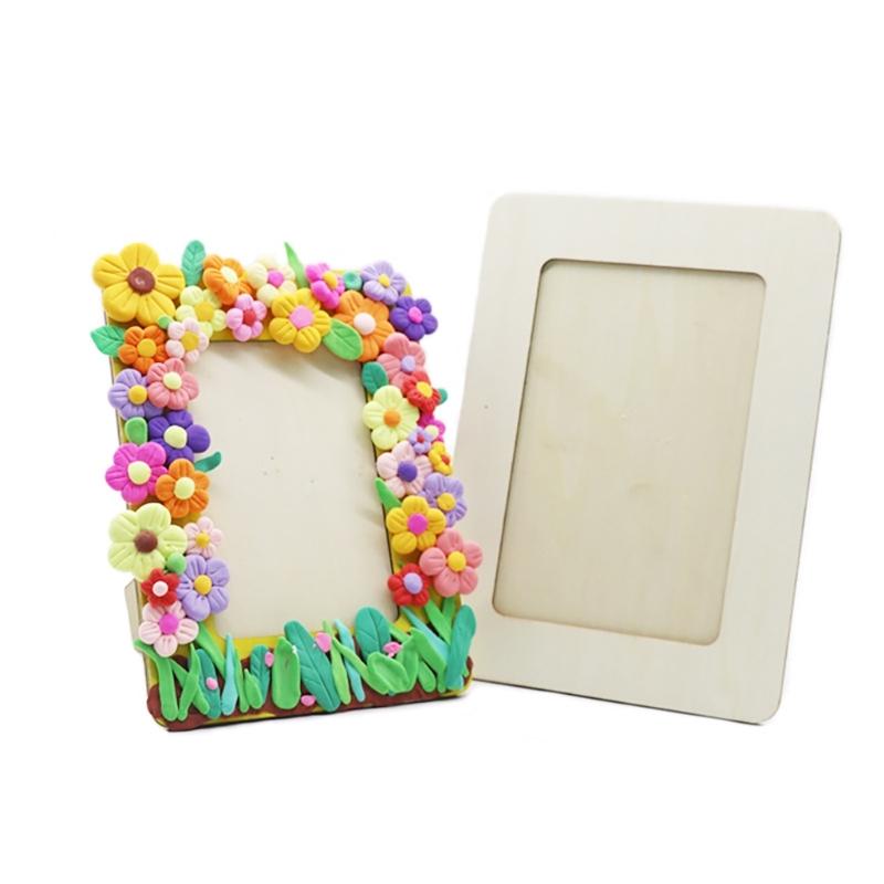 10Pcs Craft Ready Unfinished Wood Photo Frame Picture Frame for Display