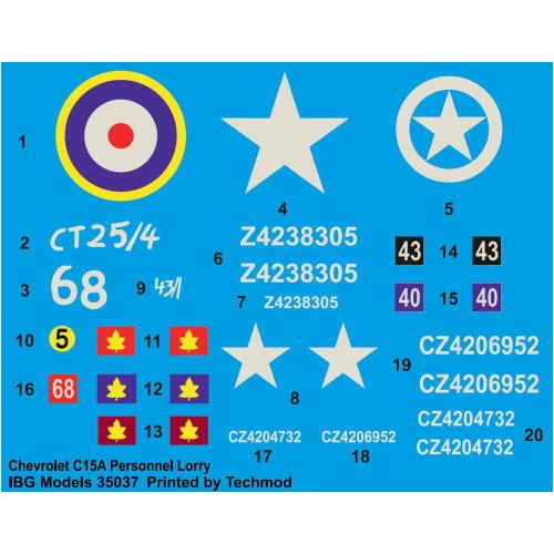 IBG 1/35 Scale British Chevrolet C15A Troop Carrier Truck, Type 12/13 Cab, Plastic Model Kit PB35037