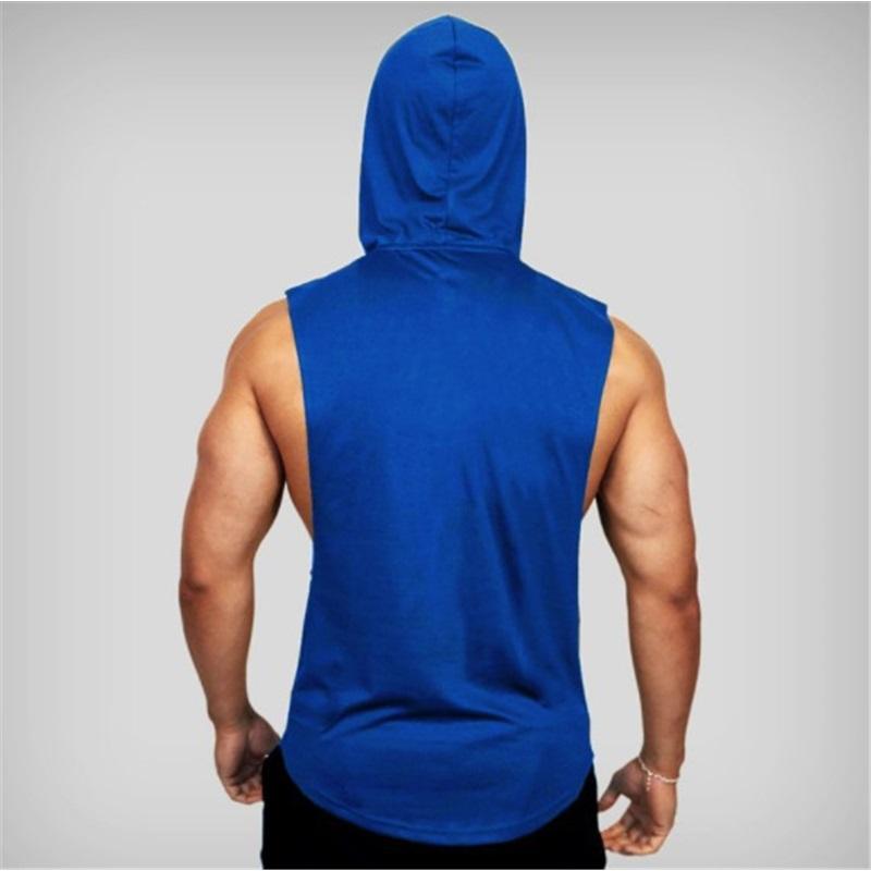 Herren Ärmellose Kapuzen-Fitness-Tanktops Pullover Hoodies Bodybuilding Weste Gym Sportbekleidung Training