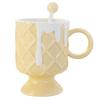 Cream Ice Cream Coffee Cup with Mixing Spoon Ceramic Cup Ins High Value Milk Cup for Girls Household Mug