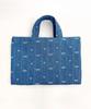 Sonnetofnight One-Size Denim Tote Book Cover With Hand Strap Handle Book Pouch