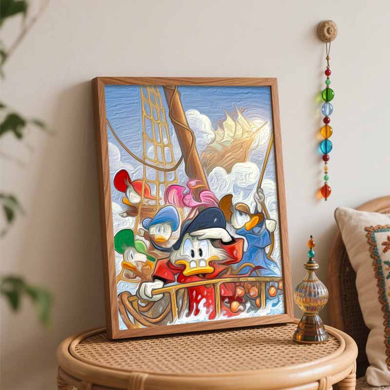 Disney Oil Painting Kit Canvas DuckTales Voyage DIY Home Decor Gift