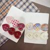 Sweet Plaid Heart Button Duckbill Clip Cute Side Bangs Hair Clip Girls Fashion Hair Accessories