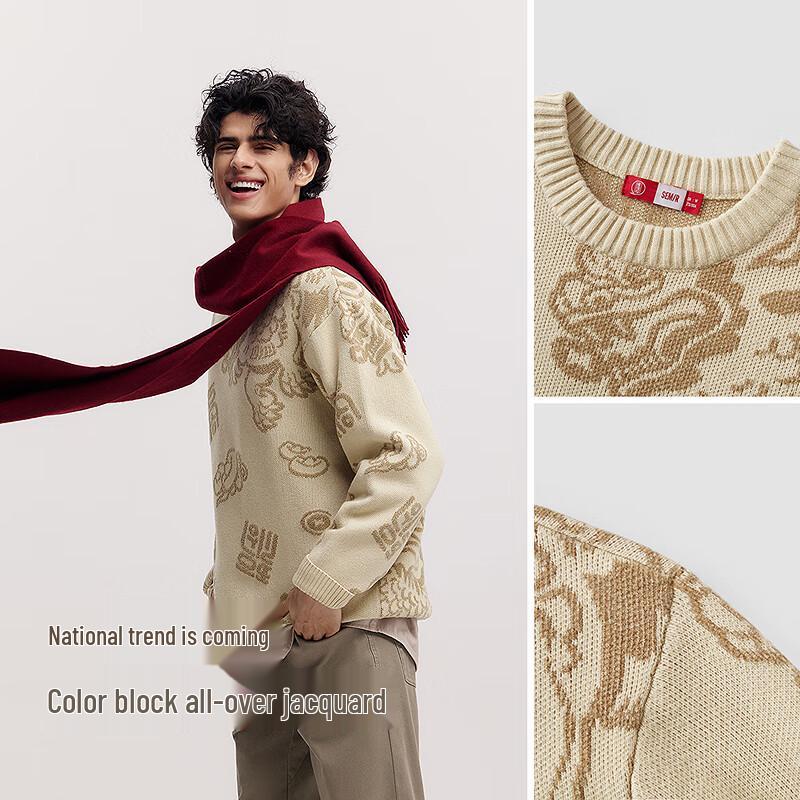 Semir Men's Zhang Renhua Collaboration Jacquard Knit Sweater