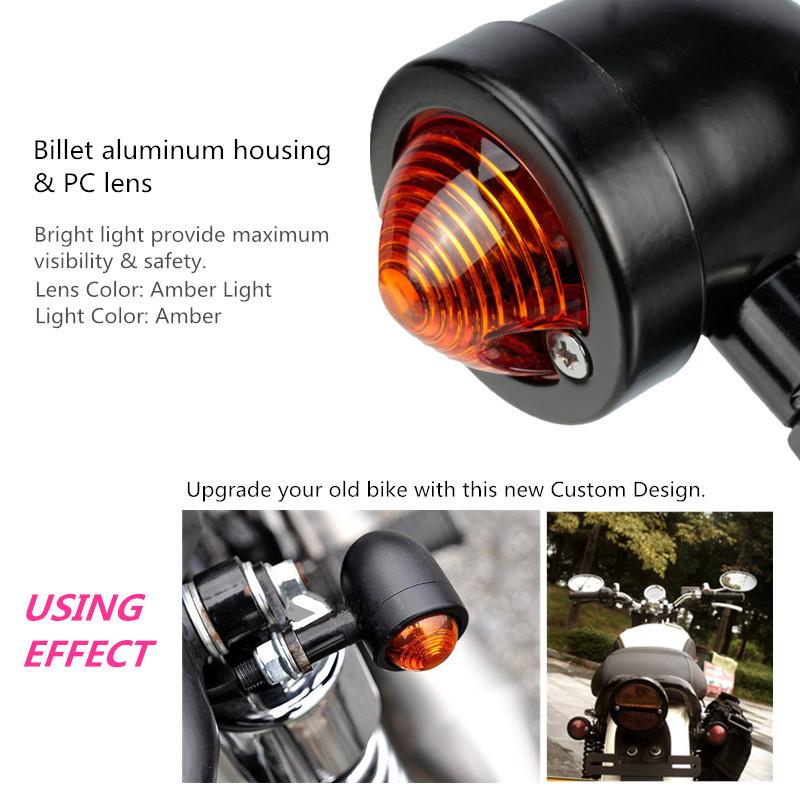 Motorcycle Turn Signal Light For Cafe Racer Moto Indicator Lamp Universal 12v Retro Metal Single Wire Motorbike Turn Signal