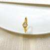 18K Gold Plated Sterling Silver Ring with Round Cubic Zirconia: Retro Palace Style Light Luxury Index Finger Accessory