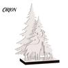 Decorative Wooden Hollow Sculptures LED Christmas Tree Tabletop Decor, Glowing Light Up Desktop Ornament Ornaments for Holiday Party And Festive Home