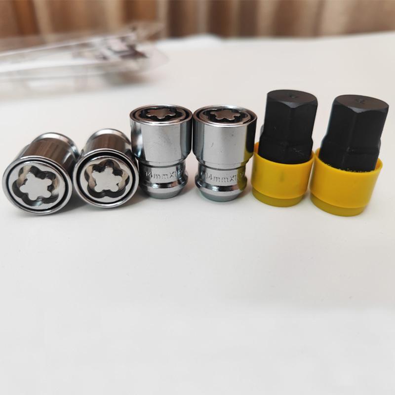 M12X1.5 M12X1.25 M14X1.5 4Nuts+2Keys High Quality Anti-Theft 36mm Security Steel Auto Car Wheel Lock Nuts Locking Lug Nuts