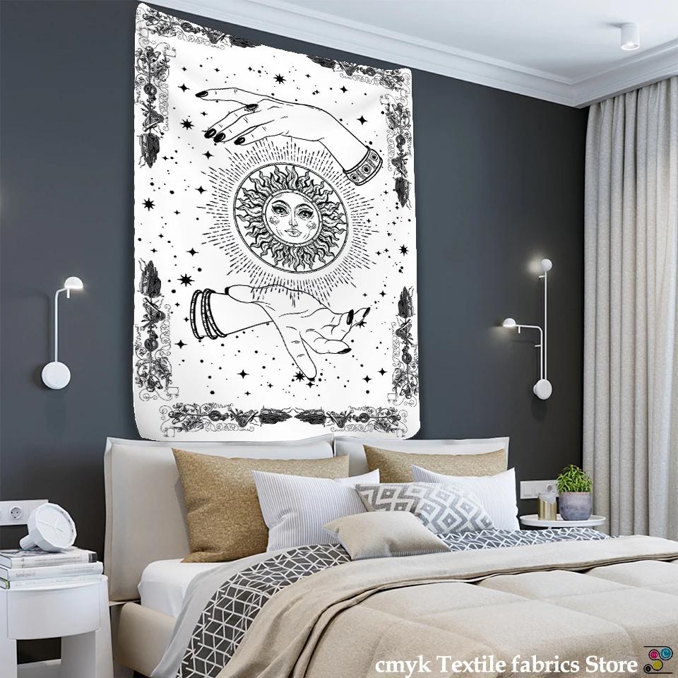 Celestial Sun and Moon Tapestry  Mystical Art for Living Room Decor Boho Style Enhance Your Space with Cosmic Vibes