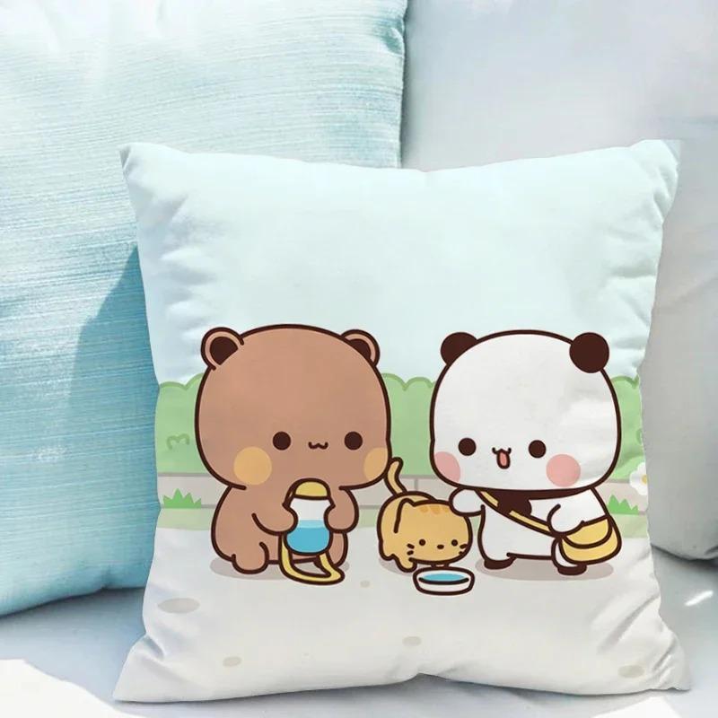 Povlak na polštář Bubu Dudu 45x45cm roztomilý kreslený medvěd povlak na polštář obývací pokoj pohovka potah na polštář ložnice domácí dekorace dětský dárek