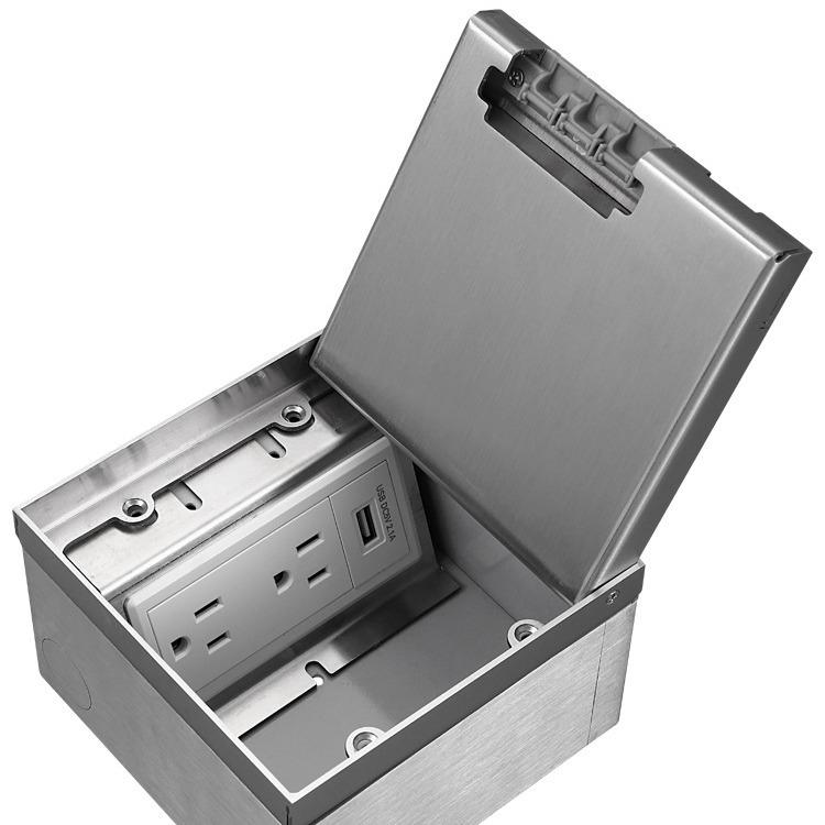 Stainless Steel Concealed Universal Floor Power Socket Box