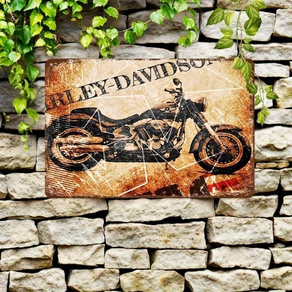 Moto metal interior plaque in the garage in the bar on the wall 20x30cm