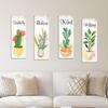 4pcs Wooden Cactus Plants Hanging Sign Wall-mounting Wall Decorative Panel  Bar Wall
