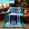1PC Custom Name Blanket Charlotte Logo Art Flannel blankets Patterns Throw Blanket All-Season Soft Gift for Couch, Bed, Camping, Birthday gifts