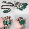Natural Malachite Crystal Quartz Necklace With Hexagonal Wand Pendant And Adjustable Chain For Spiritual Healing