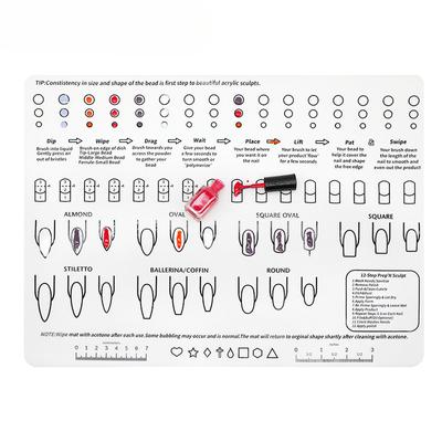 Silicone Nail Mat Palette for Nail Practice Table Mat Stickers Printed Pad Palette