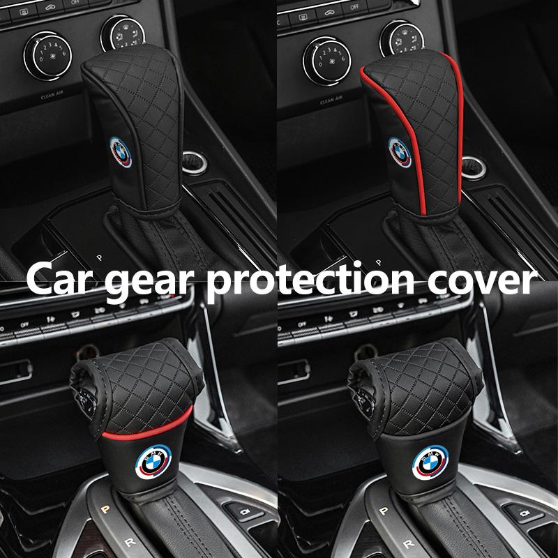 SHEJ3 Car Manual Gear Shift Knob Leather Cover Scratch-Resistant Sleeve For BMW E36 E39 E87 E60 E46 E53 E90 F10 F20 F25 F30 X3 X5