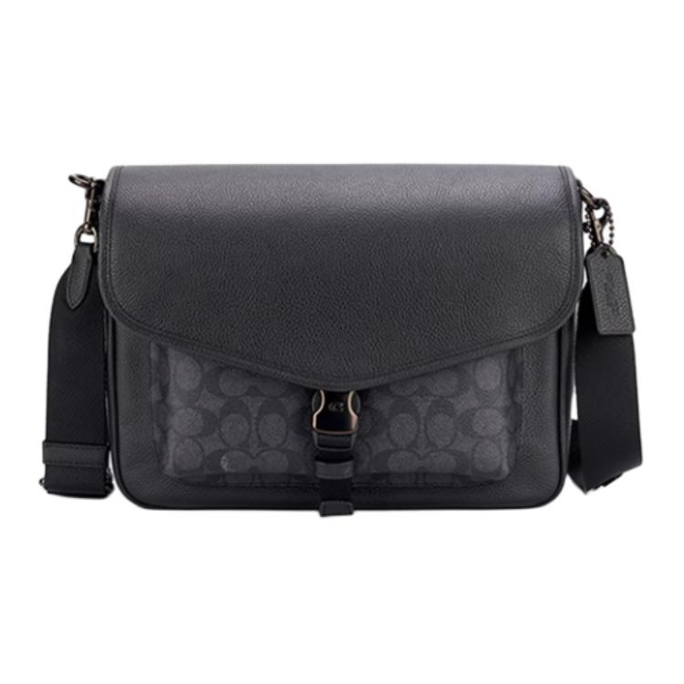

Coach Charter 30 Classic Logo Print Portable Leather Envelope Crossbody Shoulder Bag Large Men bags Charcoal-Gray CAH90-CHR Basic Set (Bag+Dust Bag)