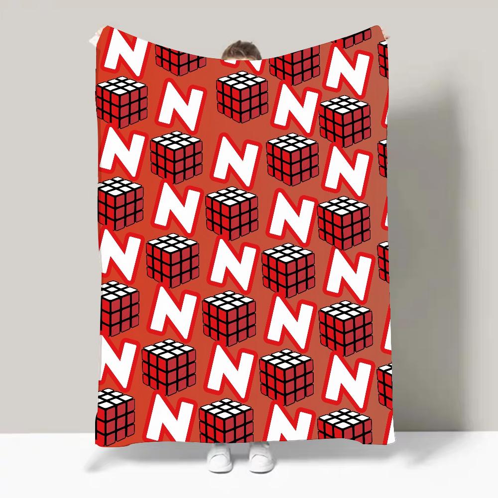 Rolig Känd Konstnär R-Rubiks Kub pekare Filt Design Lättviktig För Sovsalar, Power Naps, Vardagsrum, Kontor, Soffa, Hela Säsongen