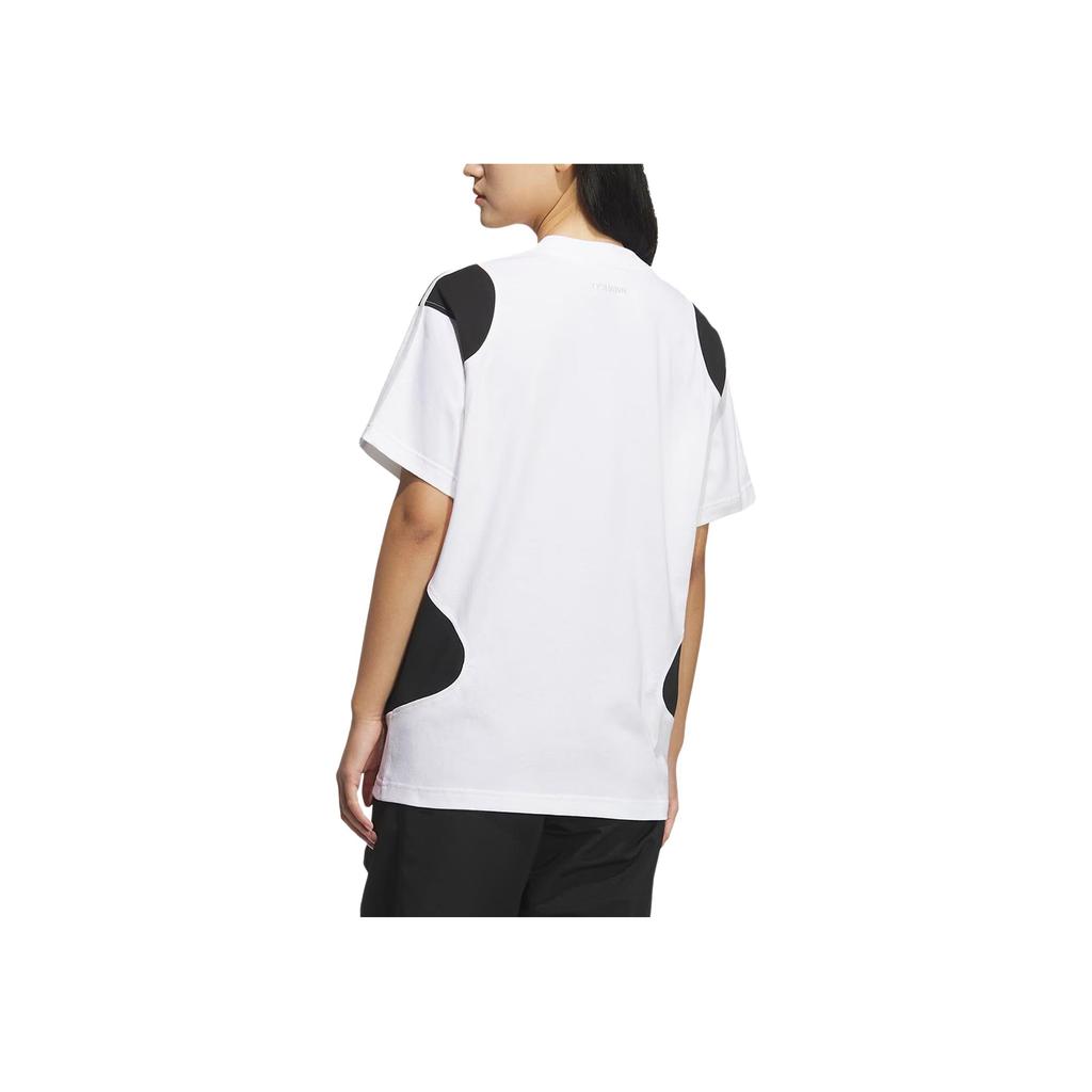 adidas Originals Ss25 Tyshawn Round Neck Loose Fashion Versatile Short Sleeve T-Shirt Unisex Tops White Black KD1873