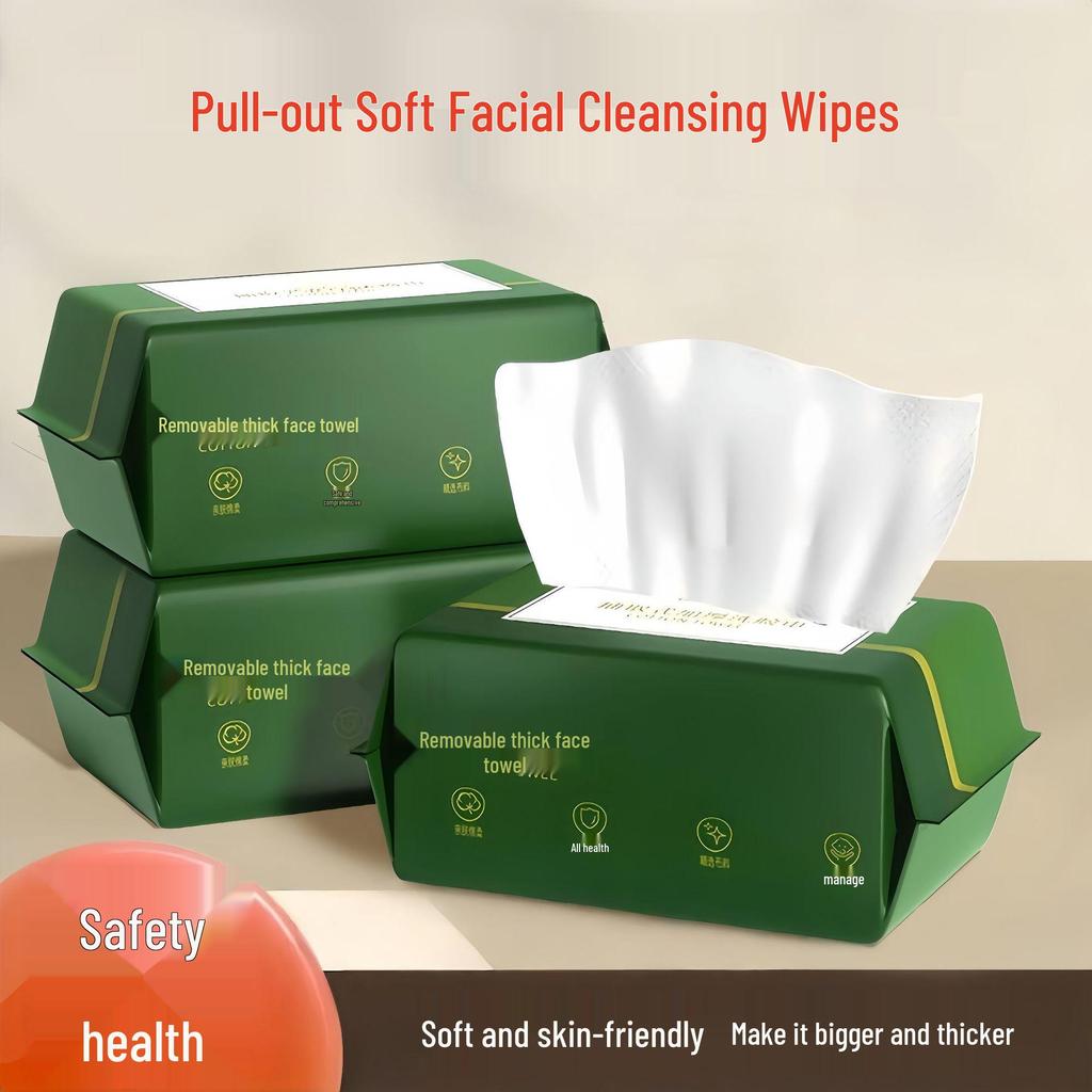 Extra Large Dual-Use Disposable Cotton Towels: Soft, Thick Face Wipes for Dry & Wet Cleansing