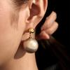 Elegant Round Shape Simulated Pearls Earrings Hanging Drop Jewelry Drop Earrings Vintage Earrings Daily Wear