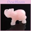 Exquisite Hand Carved Elephant Natural Gemstone Jasper Turquoise Malachite Quartz Crystal Ornament For Timeless Elegance