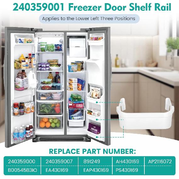 UPGRADED 240359001 Freezer Door Bin Compatible with Frigidaire 240359000 Replacement AP2116072 240359007 Freezer Door Bin, Also Compatible with