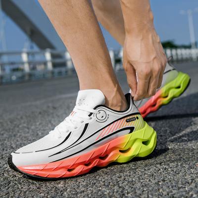 Men Race Training Walking Casual Comfortable Athletic Fashion Trainer  Outdoor Breathable Cushioning Anti Slip Running Shoes