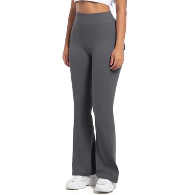 Fashion Casual Comfort Versatile Button Peach Lift Hip Yoga Flare Pants Fitness Sports Wide Leg Micro Pants High Waist Quick Dry Yoga Pants Women