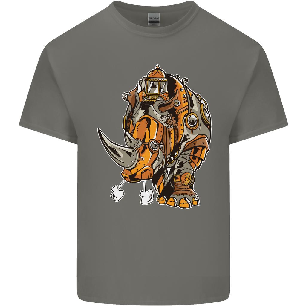 Steampunk Rhino Rhinoceros Unisexs Light Cotton TShirt