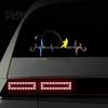 Non Fading Vehicle Decal for Men Fishing Heartbeat Car Sticker Decal, 6.7" X 3.1" Waterproof Vinyl Auto Window No Residue Exterior Body Decoration,