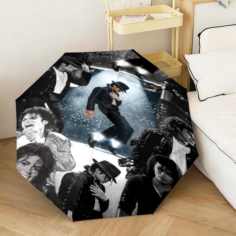 1PC Michael jackson Automatic Umbrella - Suitable Travel Outdoor Portable Umbrella Birthday Gift Daily Essentials