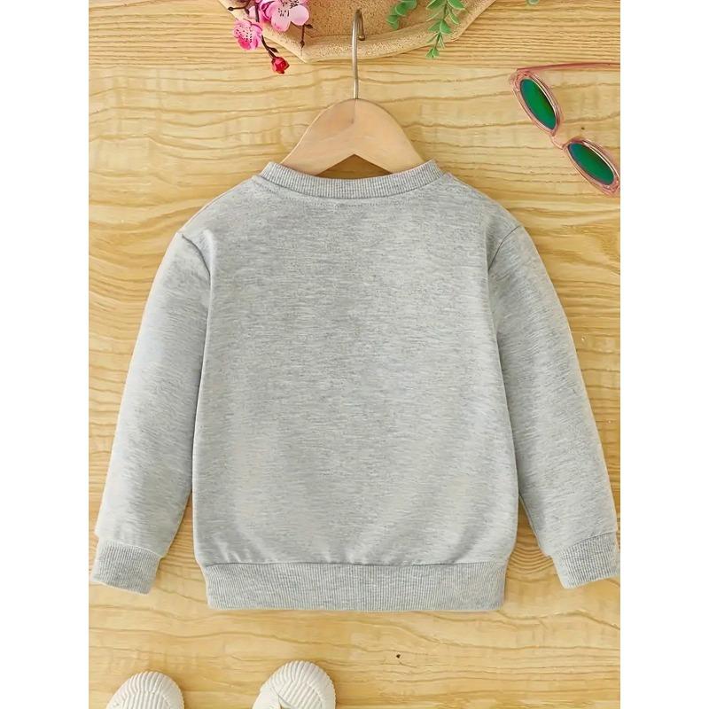 Kids Sweatshirt Cute Printed Pattern Simple Sweet Beauty Baby Spring Thin Round Neck Hoodie