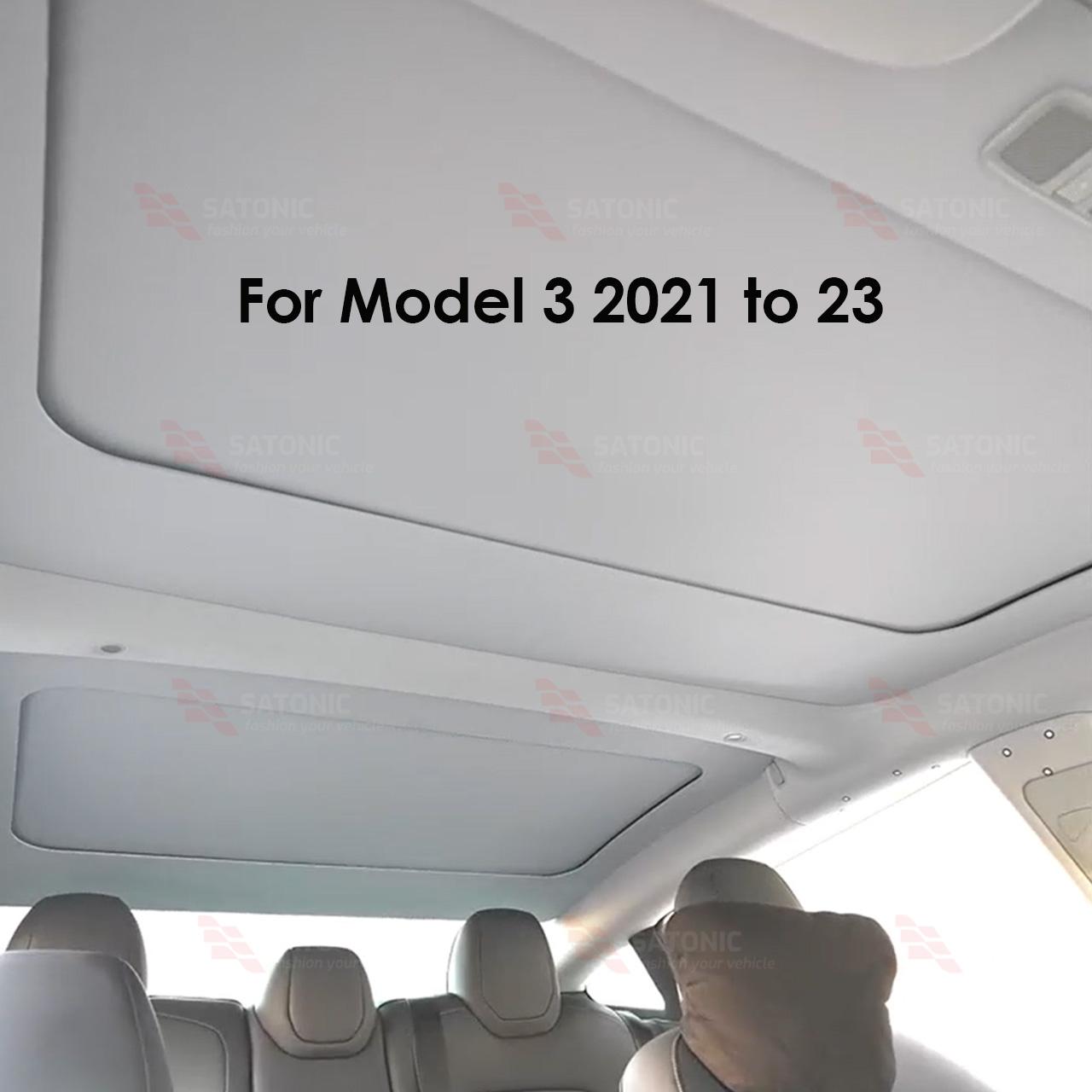 

SATONIC Digital Auto Electric Voice Control Roof Sunshade for Tesla Model 3 Y Highland 3 2026 Y Juniper with Ambient LED Light