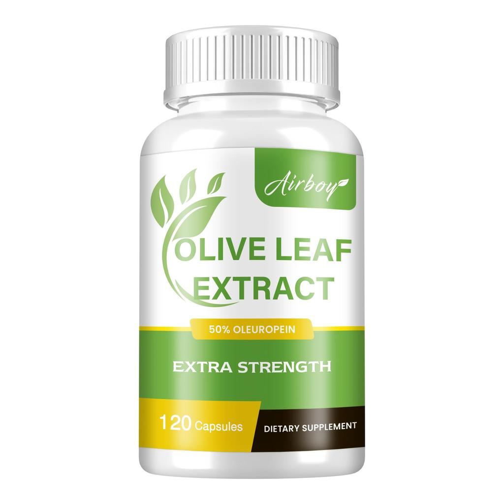 High-strength olive leaf capsules, olive leaf extract, containing oleuropein, suitable for adults.