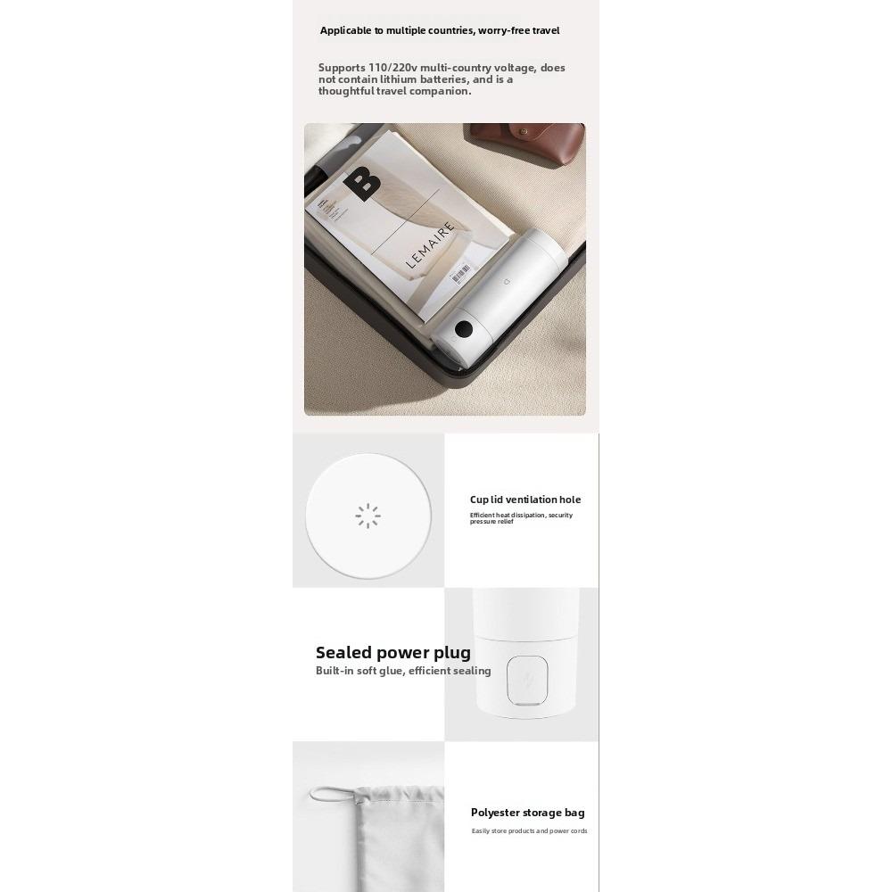 Xiaomi Mijia Portable Electric Heating Cup 2, 350ml Mini Travel Kettle, Temperature Control, Fast Boiling Water Cup for Car Office Home