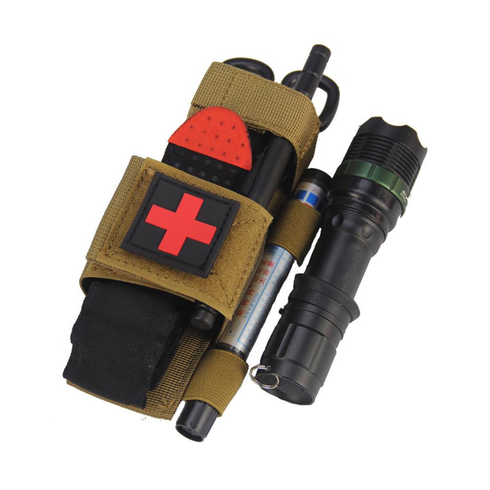 Outdoor Tactical EDC Mountaineering and Cycling Hemostatic Pouch with Military Tourniquet and Medical Scissors Storage