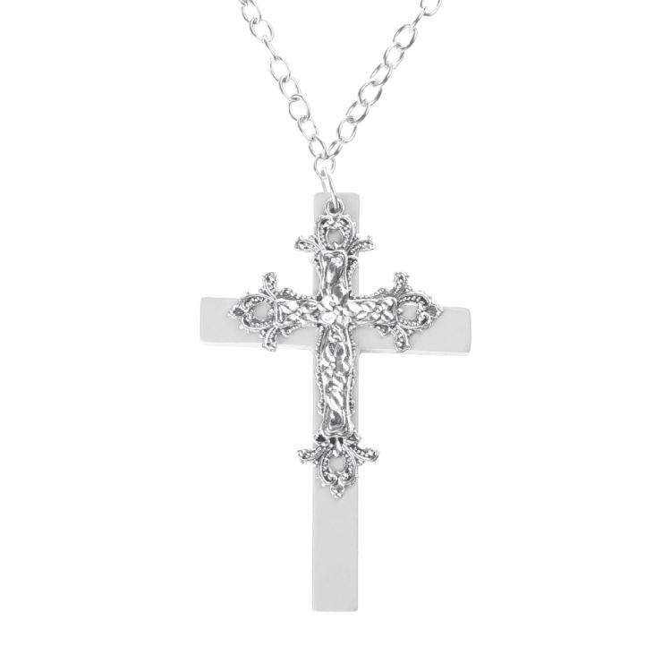 Vintage Gothic Collar Necklace Wooden Cross Pendant Necklace Streetwear Jewelry