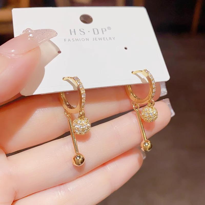 

Французские роскошные золотые серьги-кисточки с шариками для женщин и девочек, элегантные модные серьги для вечеринки, свидания, подарка золотой