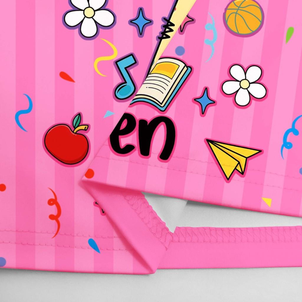 94238 Girls Steal A Brainrot 67 Printed Bow Party Sleeveless Princess Dress