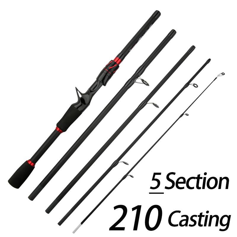 Carbon fiber fishing rod 1.8m 2.1m 5 Speed Casting 4 Speed Spinning Rod Ultralight Carbon Fiber Fishing Rod for Freshwater Travel