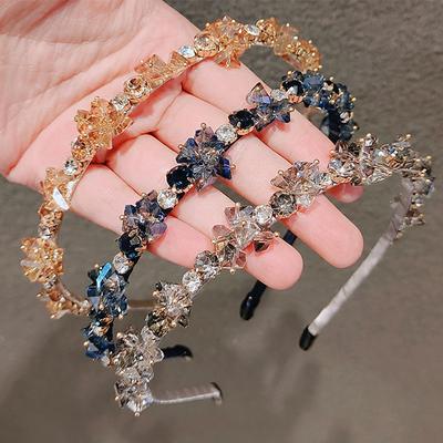 Headwear Elegant Zinc Zinc Alloy Women Rhinestone Hairband Hair Accessories Crystal Headbands Hair Hoop