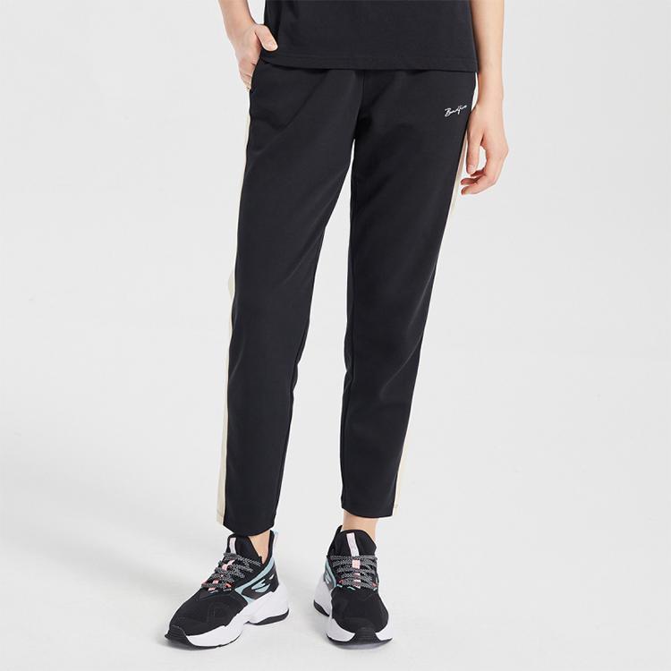 Li Ning Badfive Basketball Series Casual Running Sports Straight Leg Pants Women Bottoms Black Oyster-Gray AKLQ342-2