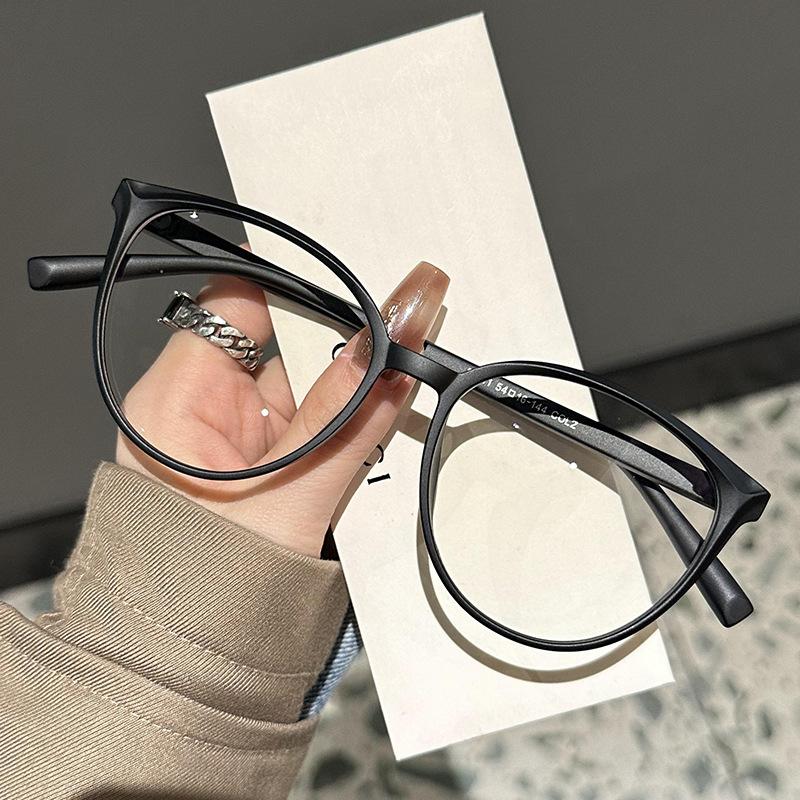 Large frame cat eye simple glasses frame new Internet celebrity college glasses frame can be equipped with myopia anti-blue flat