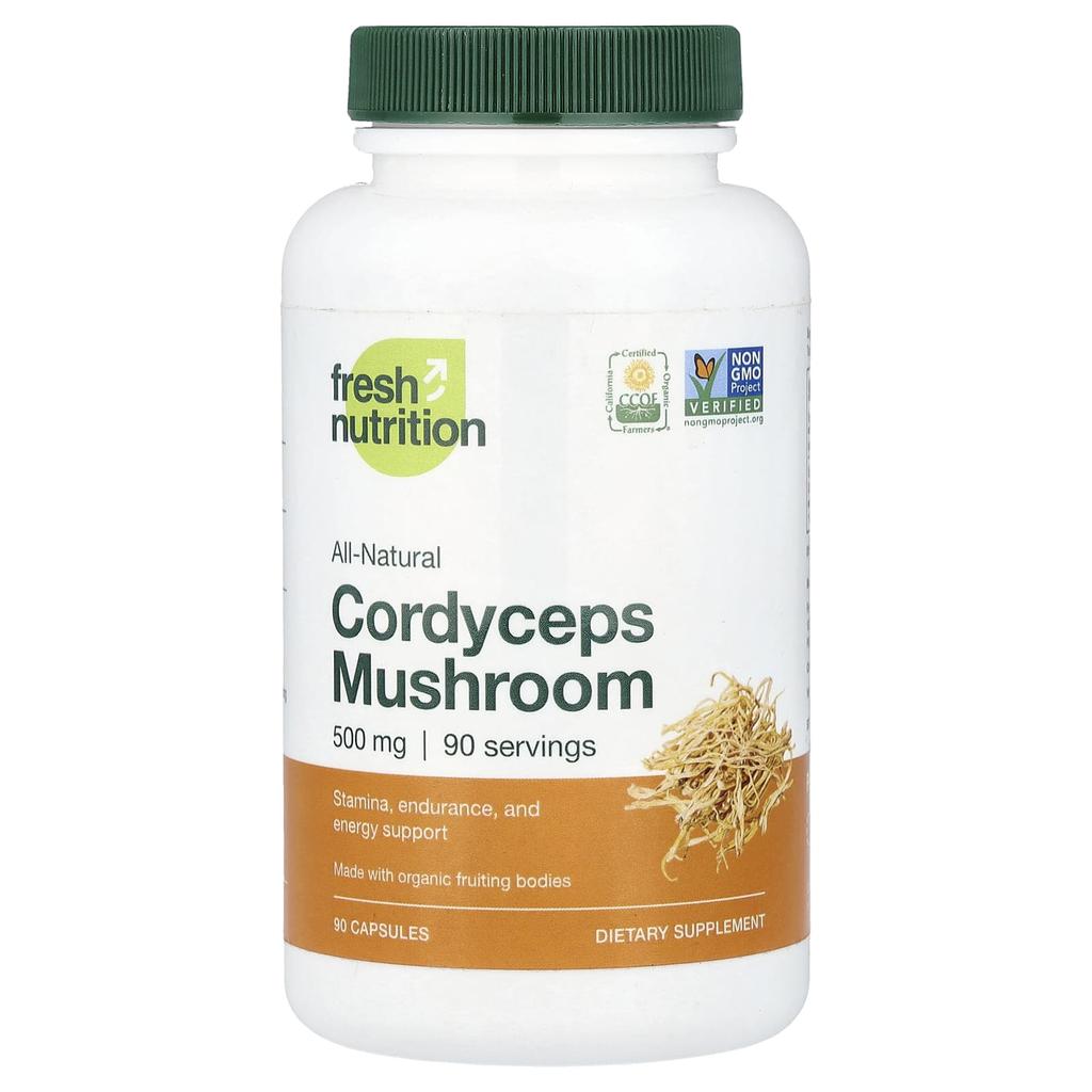 Fresh Nutrition, Cordyceps Mushroom, 500mg, 90 Capsules