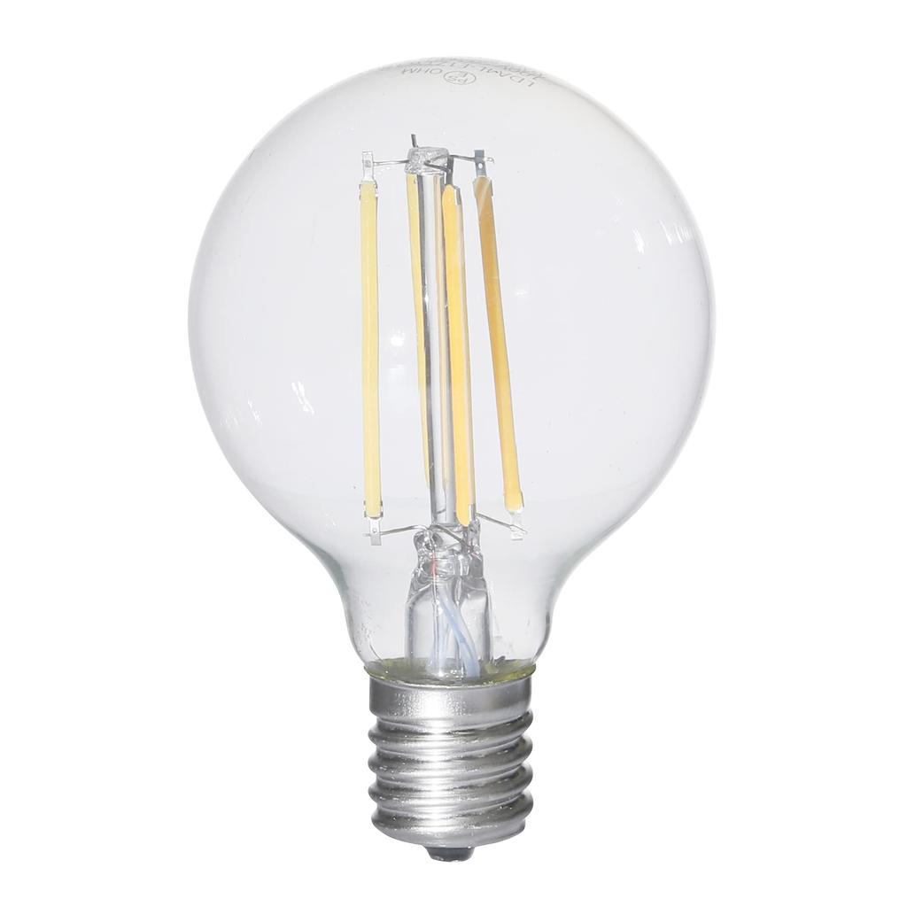 OHM Electric LED Light Bulb, Filament Edison Bulb, Small Round Bulb, E17 Base, Equivalent To 40W, Warm White, LDA4L-E17 C6LBG5 06-3888